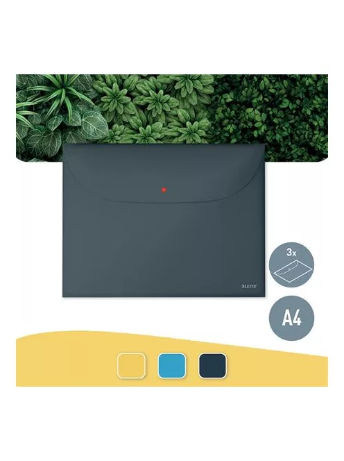 Irattartó tasak, 2 zsebes, A4, PP, pantentos, LEITZ "Cosy", bársonyszürke (E47090089)