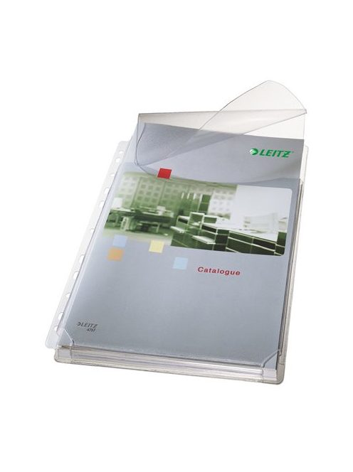 Genotherm, lefűzhető, A4, 170 mikron, narancsos felület, 20 mm, behajtható fül, LEITZ "Jumbo" (E47573003)