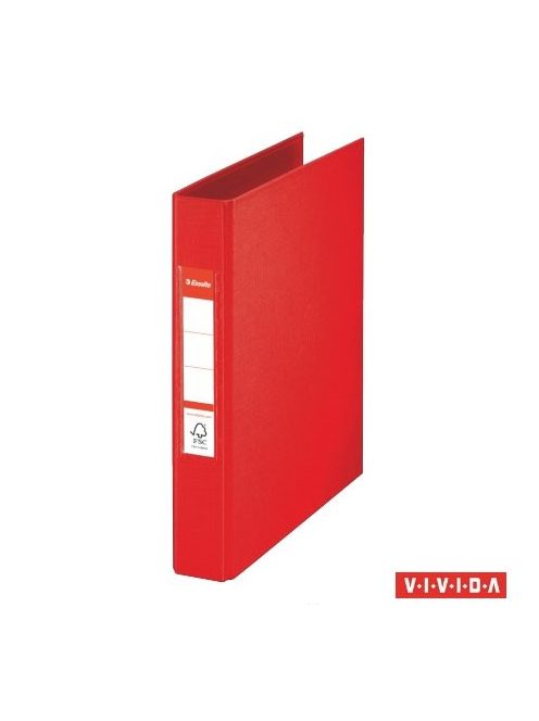 Gyűrűs könyv, 2 gyűrű, 42 mm, A5, PP, ESSELTE "Standard", Vivida piros (E47683)