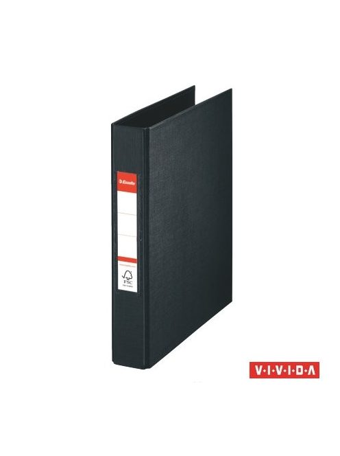Gyűrűs könyv, 2 gyűrű, 42 mm, A5, PP, ESSELTE "Standard", Vivida fekete (E47687)