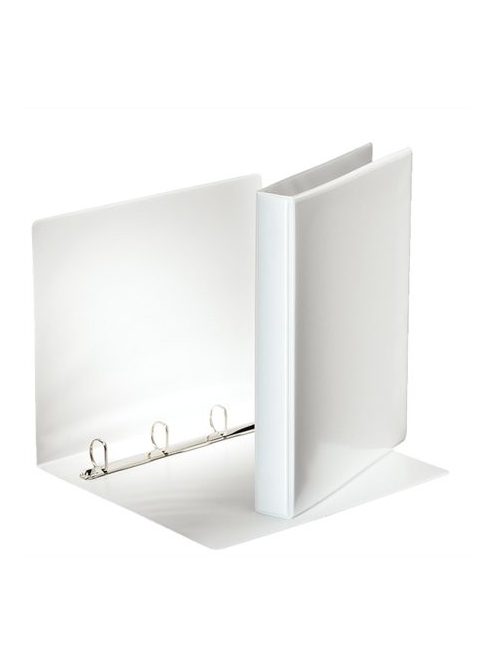 Gyűrűs könyv, panorámás, 4 gyűrű, D alakú, 40 mm, A4, PP, ESSELTE, fehér (E49702)