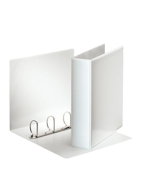 Gyűrűs könyv, panorámás, 4 gyűrű, D alakú, 75 mm, A4, PP, ESSELTE, fehér (E49705)