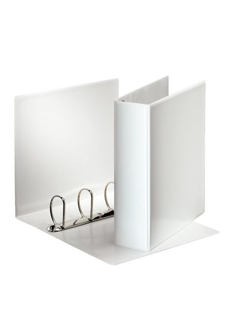 Gyűrűs könyv, panorámás, 4 gyűrű, D alakú, 86 mm, A4, PP, ESSELTE, fehér (E49706)