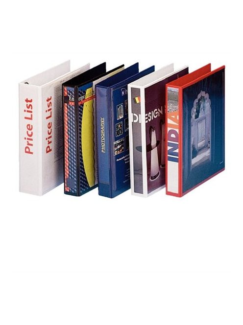Gyűrűs könyv, panorámás, 4 gyűrű, D alakú, 50 mm, A4, PP, ESSELTE, piros (E49713)