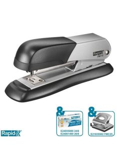   Tűzőgép, 24/6, 26/6, 25 lap, RAPID "FM12", ezüst (E5000274)