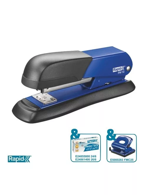 Tűzőgép, 24/6, 26/6, 25 lap, RAPID "FM12", kék (E5000275)