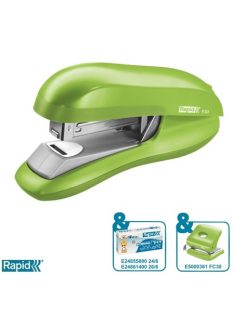   Tűzőgép, 24/6, 26/6, 30 lap, lapos tűzés, RAPID "F30", élénk zöld (E5000356)