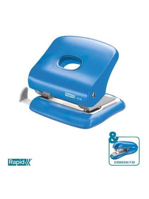 Lyukasztó, kétlyukú, 30 lap, RAPID "FC30", élénk kék (E5000359)