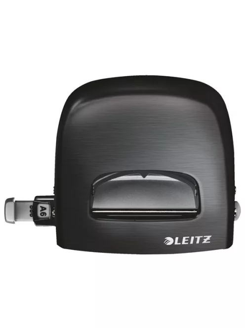 Lyukasztó, kétlyukú, 30 lap, fém, LEITZ "Nexxt Style, szaténfekete (E50060094)