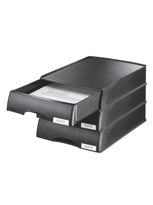 Irattároló, műanyag, 1 fiókos, LEITZ "Plus", fekete (E52100095)