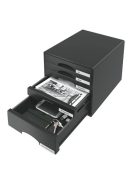 Irattároló, műanyag, 5 fiókos, LEITZ "Plus", fekete (E52110095)