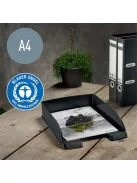 Irattálca, műanyag, A4, LEITZ "Recycle", fekete (E52275095)