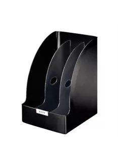   Iratpapucs, műanyag, 205 mm, elválasztókkal, LEITZ "Plus Jumbo", fekete (E52390095)