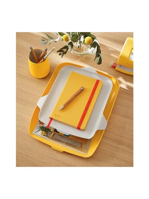 Irattálca, rendszerező tálcával, műanyag, LEITZ " Cosy", melegsárga (E52590019)