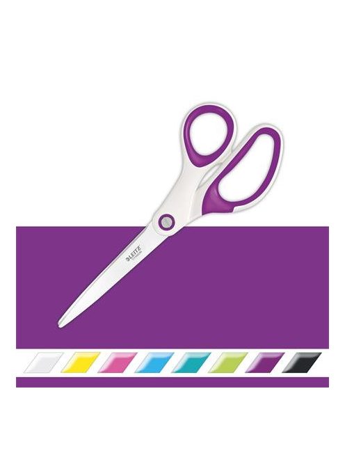 Olló, irodai, 20,5 cm, LEITZ "Wow Titán", lila (E53192062)