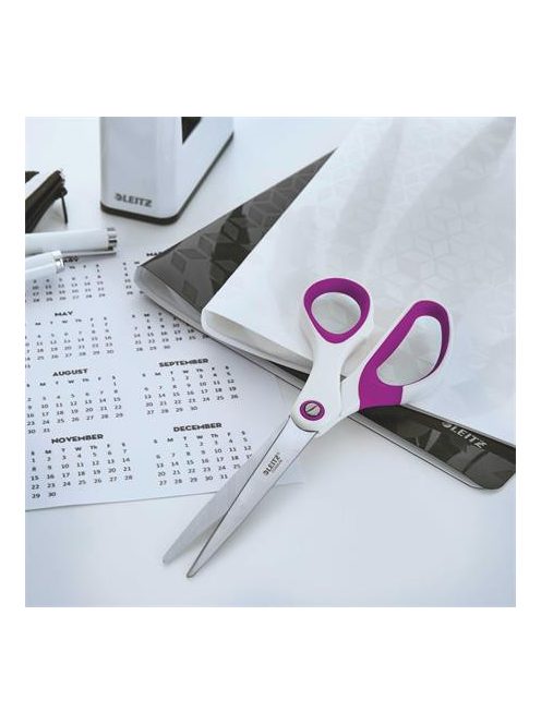 Olló, irodai, 20,5 cm, LEITZ "Wow Titán", lila (E53192062)