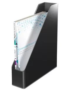   Iratpapucs, műanyag, 73 mm, kettős színhatású, LEITZ "Duo", fekete (E53620095)