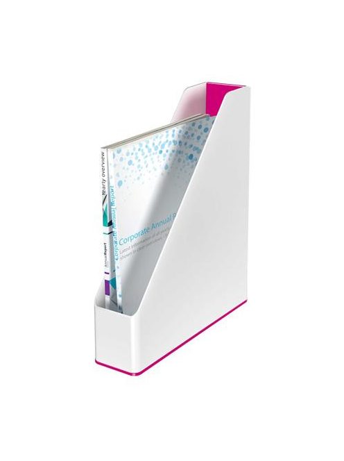 Iratpapucs, műanyag, 73 mm, kettős színhatású, LEITZ "Wow", rózsaszín (E53621023)