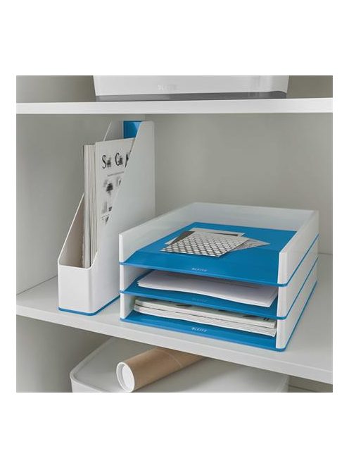 Iratpapucs, műanyag, 73 mm, kettős színhatású, LEITZ "Wow", kék (E53621036)