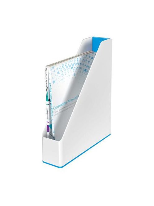 Iratpapucs, műanyag, 73 mm, kettős színhatású, LEITZ "Wow", kék (E53621036)