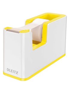  Ragasztószalag-adagoló, asztali, feltöltött, LEITZ "Wow", fehér-sárga (E53641016)