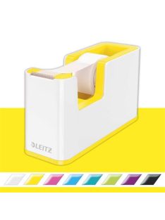   Ragasztószalag-adagoló, asztali, feltöltött, LEITZ "Wow", fehér-sárga (E53641016)