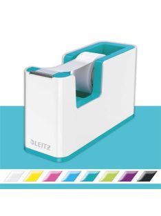   Ragasztószalag-adagoló, asztali, feltöltött, LEITZ "Wow", fehér-jégkék (E53641051)