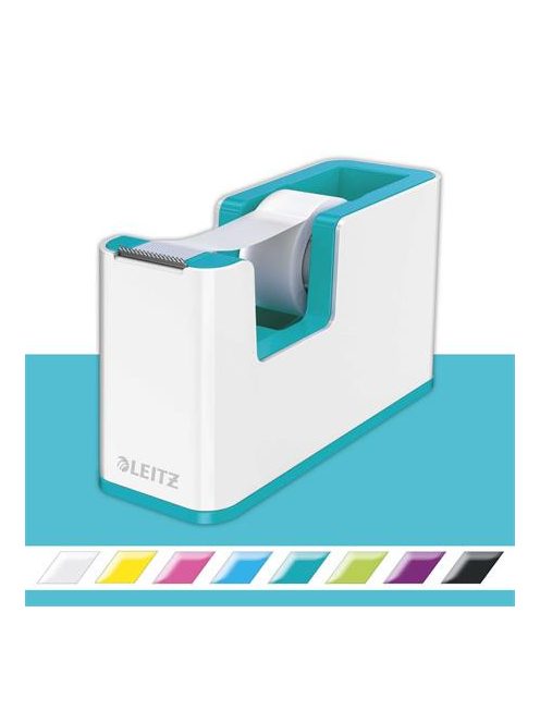 Ragasztószalag-adagoló, asztali, feltöltött, LEITZ "Wow", fehér-jégkék (E53641051)