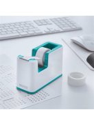 Ragasztószalag-adagoló, asztali, feltöltött, LEITZ "Wow", fehér-jégkék (E53641051)
