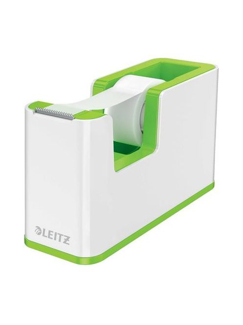 Ragasztószalag-adagoló, asztali, feltöltött, LEITZ "Wow", fehér-zöld (E53641054)
