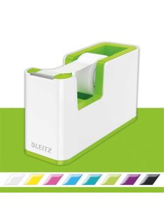   Ragasztószalag-adagoló, asztali, feltöltött, LEITZ "Wow", fehér-zöld (E53641054)