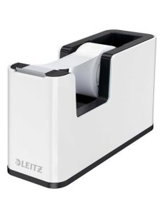   Ragasztószalag-adagoló, asztali, feltöltött, LEITZ "Wow", fehér-fekete (E53641095)