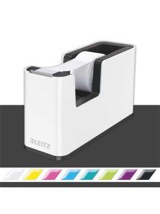   Ragasztószalag-adagoló, asztali, feltöltött, LEITZ "Wow", fehér-fekete (E53641095)