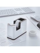 Ragasztószalag-adagoló, asztali, feltöltött, LEITZ "Wow", fehér-fekete (E53641095)