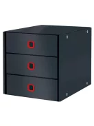 Irattároló, laminált karton, 3 fiókos, LEITZ "Cosy Click&Store", bársonyszürke (E53680089)