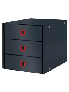   Irattároló, laminált karton, 3 fiókos, LEITZ "Cosy Click&Store", bársonyszürke (E53680089)