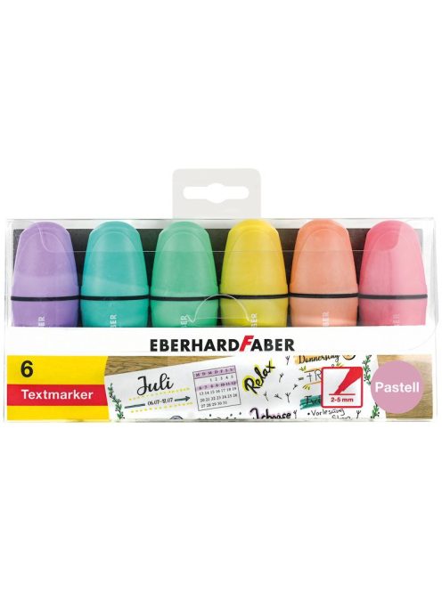 Eberhard Szövegkiemelő készlet 6db-os mini pasztell (E551403)
