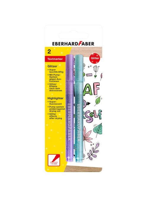 EberhardFaber - Szövegkiemelő készlet 2db-os pasztell csillámos lila/kék BL. (E551496)