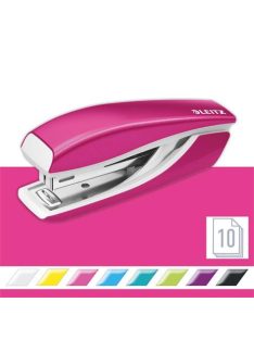   Tűzőgép, mini, No. 10, 10 lap, fém, LEITZ "Nexxt Wow", rózsaszín (E55281023)