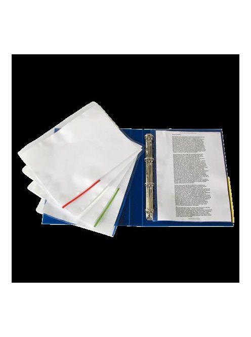 Genotherm, lefűzhető, felül/oldalt félig nyitott, A4, 105 mikron, víztiszta, ESSELTE, piros (E55363)