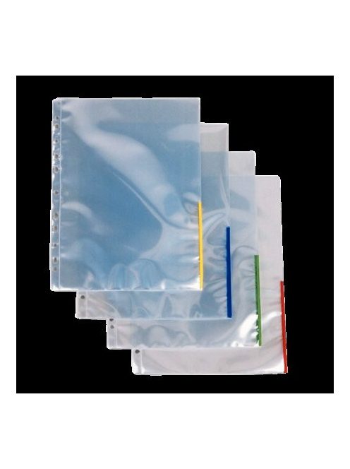 Genotherm, lefűzhető, felül/oldalt félig nyitott, A4, 105 mikron, víztiszta, ESSELTE, piros (E55363)