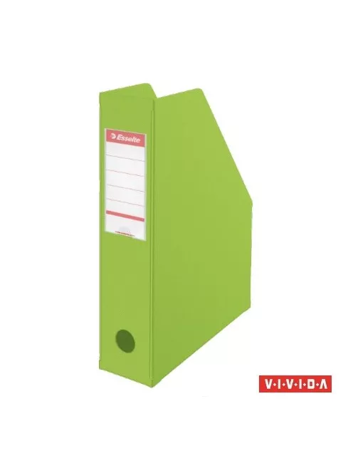 Iratpapucs, PVC/karton, 70 mm, összehajtható, ESSELTE, Vivida zöld (E56006)
