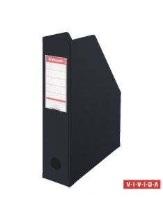   Iratpapucs, PVC/karton, 70 mm, összehajtható, ESSELTE, Vivida fekete (E56007)