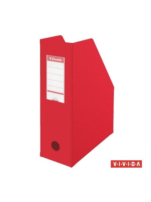 Iratpapucs, PVC/karton, 100 mm, összehajtható, ESSELTE, Vivida piros (E56073)