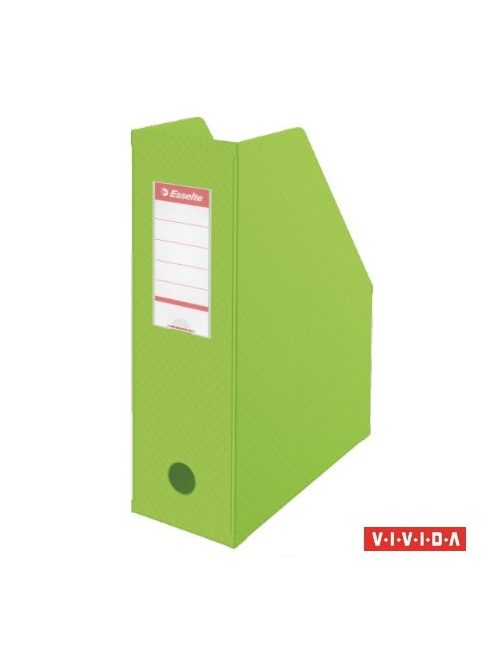 Iratpapucs, PVC/karton, 100 mm, összehajtható, ESSELTE, Vivida zöld (E56076)