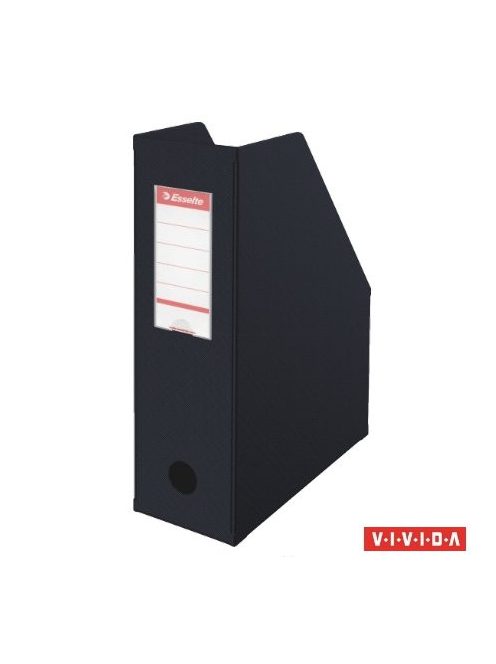 Iratpapucs, PVC/karton, 100 mm, összehajtható, ESSELTE, Vivida fekete (E56077)