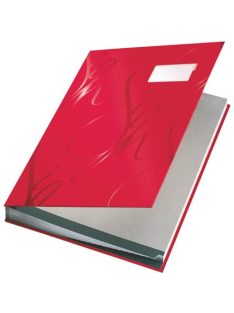   Aláírókönyv, A4, 18 részes, karton, LEITZ "Design", piros (E57450025)