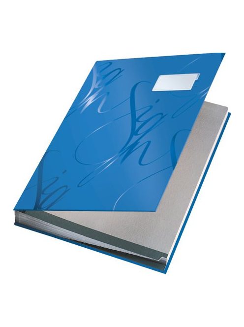 Aláírókönyv, A4, 18 részes, karton, LEITZ "Design", kék (E57450035)