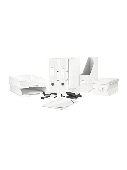 CD tároló doboz, lakkfényű, LEITZ "Click&Store", fehér (E60410001)