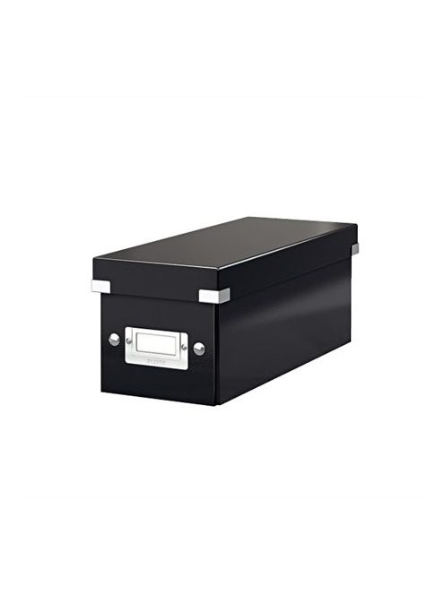 CD tároló doboz, lakkfényű, LEITZ "Click&Store", fekete (E60410095)